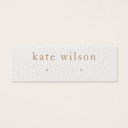 White Black Leather Stud Earling Display Card Mini Visitekaartjes (Voorkant)