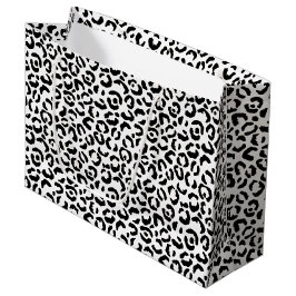 White Black leopard Print Groot Cadeauzakje