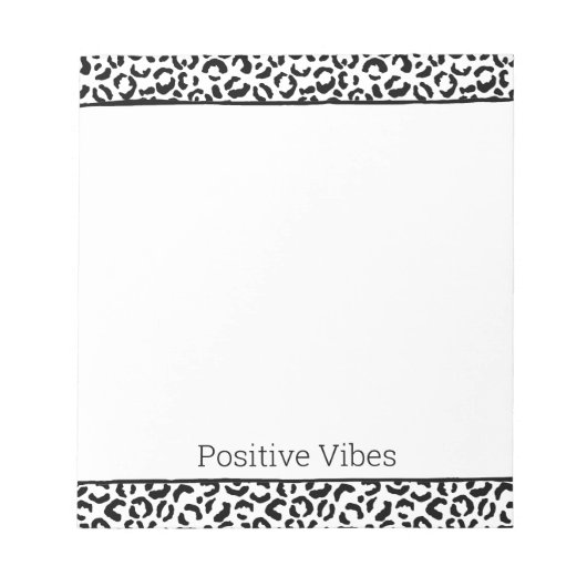 White Black leopard Print Notitieblok (Voorkant)