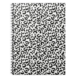 White Black leopard Print Notitieboek