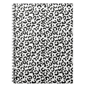 White Black leopard Print Notitieboek