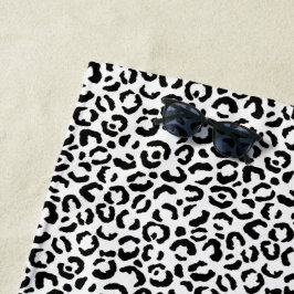 White Black leopard Print Strandlaken