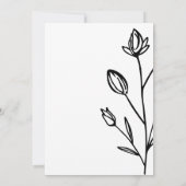White Black Lettering Flower Bouquet Botanical Kaart (Achterkant)