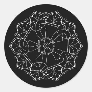 White & Black Mandala Sticker
