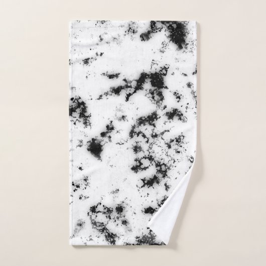 White Black Marble Paint Splash Abstract Bad Handdoek (Handdoek)