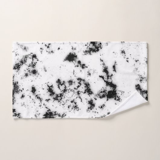 White Black Marble Paint Splash Abstract Bad Handdoek (Handdoek)