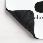 White Black Minimal Monogram Modern Elegant Muismat (Hoek)