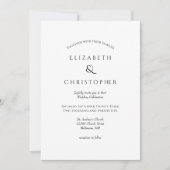 White Black Minimalist Modern Simple Wedding Kaart (Voorkant)