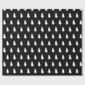 White Black Minimalist PINE TREE CHRISTMAS CUSTOM Cadeaupapier (Vlak)