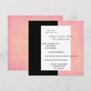 White Black Muzieknoten Concert Roos Gold Salmon Kaart