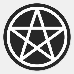 White Black Pentacle Solid Sticker