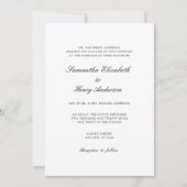 White Black Photo Wedding Invitation Kaart (Voorkant)