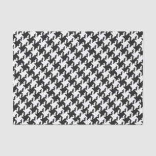 White & Black Pied De Poule Pattern Tissuepapier