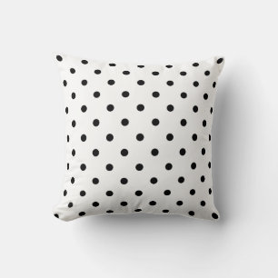 White/Black Polka Dots Pillow Kussen