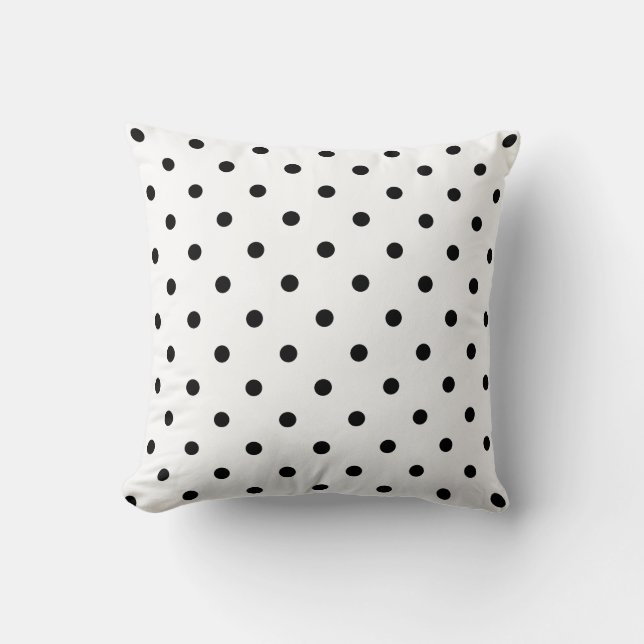 White/Black Polka Dots Pillow Kussen (Voorkant)