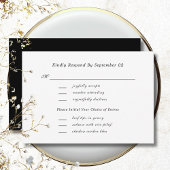 White Black Script Menu Selectie Wedding RSVP