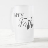 White Black Scripts Stropdas & Pet Happy Vaderdag Matglas Bierpul (Voorkant links)