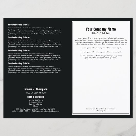 White Black Simple Border Brochure (Voorkant)