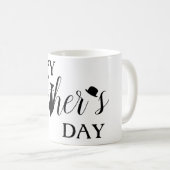 White Black Stropdas Scripts Happy Vaderdag Koffiemok (Voorkant rechts)