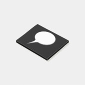 White & Black Talk Bubble Persoonlijke naam Post-it® Notes (Schuin)