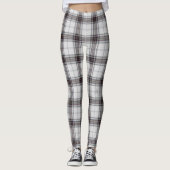 White Black Tan Tartan Pset Leggings (Voorkant)