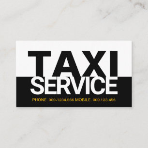 White Black Taxi Service Layers toegewezen driver Visitekaartje