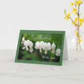 White Bleeding Hearts Gefeliciteerd Kaart (Gele Bloem)