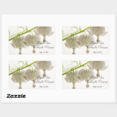 White Bleeding Hearts Weddenschap Hartelijk dank Rechthoekige Sticker (Vel)