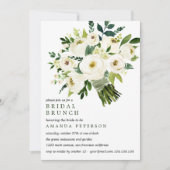 White Bloom | Bride Bouquet Wedding Bridal Brunch Kaart (Voorkant)