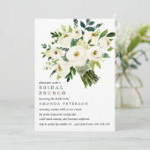 White Bloom | Bride Bouquet Wedding Bridal Brunch Kaart (Staand voorkant)