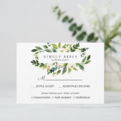 White Bloom FrameWedding Reactie RSVP MAALTIJD opt (Staand voorkant)