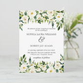 White Bloom | Rustige bruiloft met witte bloemen Kaart (Staand voorkant)