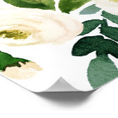 White Bloom Square Unplugged Wedding Ceremony Sign Poster (Hoek)