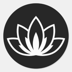 White Blooming Lotus Flower symbol Classic Round S Ronde Sticker