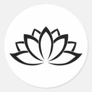 White Blooming Lotus Flower symbol Ronde Sticker