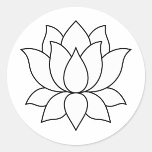 White Blooming Lotus Flower symbol Ronde Sticker
