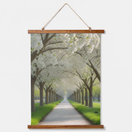 "White Blossom Lane – Tranquil Floral" Hangend Wandkleed