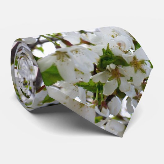 White Blossom Stropdas (Opgerold)