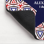 White Blue American Patriotic Modern Pattern Muismat (Hoek)