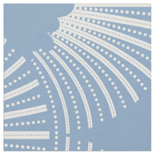 White & Blue Art-Deco-patroon Stof