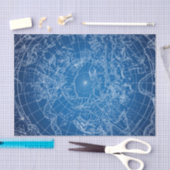 White & Blue Astrological Map Tissuepapier (Craft)