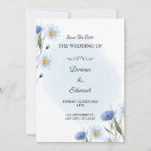 White Blue Beautiful Wedding Invitation (Devant)