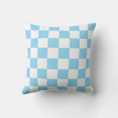 White & Blue Checkerboard Pattern Throw Pillow Kussen (Achterkant)