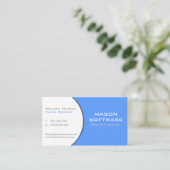 White & Blue Corporate Technology Visitekaartje (Staand voorkant)