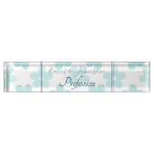 White Blue Daisy Flowers Retro Pattern Naambordje (Voorkant)