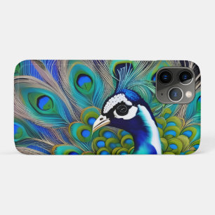 White blue en Green Piebald Peacock iPhone 11 Pro Hoesje