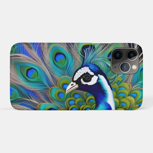 White blue en Green Piebald Peacock Case-Mate iPhone Case (Achterkant (horizontaal))
