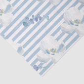 White Blue Floral Eucalyptus Stripes Tissuepapier (Detail)