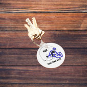 White-Blue Football Helmet・Custom Sleutelhanger