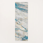 White & Blue Glitter Faux Marble Yogamat (Achterkant)